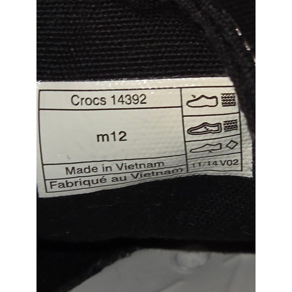 Crocs Mens Black & Gray Canvas Slip On Loafers Boat Shoes Comfort Size 12 - Picture 7 of 10